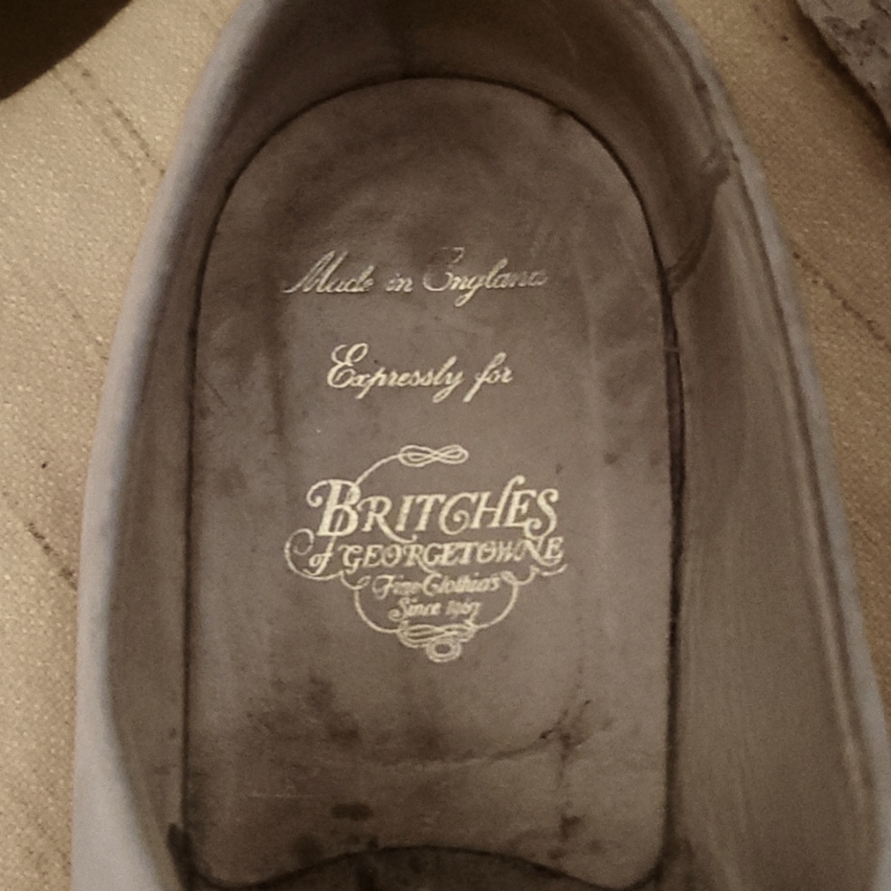 Britches of Georgetown Mens  Genuine Leather Oxford Dress Shoes size9white suede
